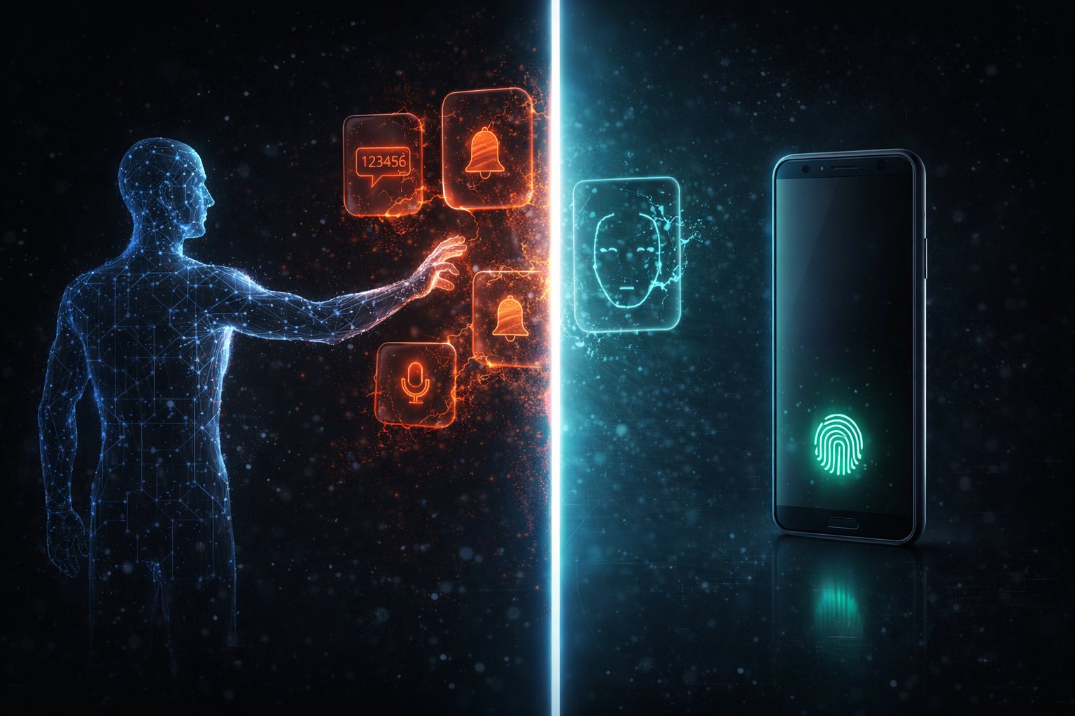Traditional MFA factors compromised by an AI agent; hardware biometric remains unreachable